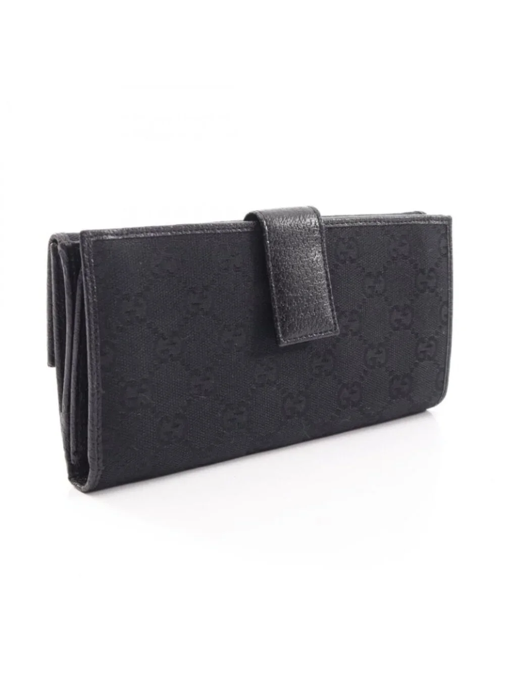 Gucci Hook Wallet GG Canvas Black Leather